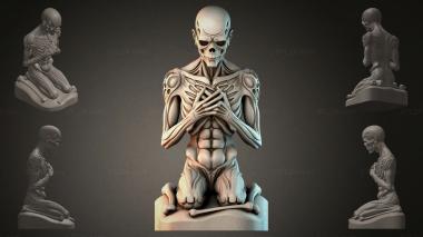 Fantasy busts Skeleton on Knees 3d model