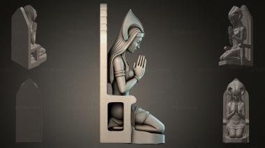 Fantasy busts Statue of a praying woman 3d model