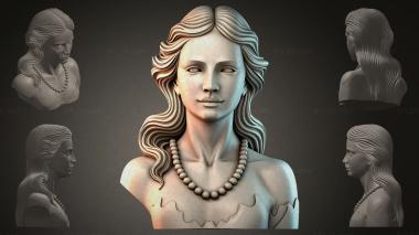 Fantasy busts Beautiful girl with beads 3d model