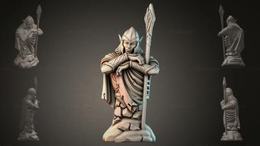 Fantasy busts Elf with a Staff 3d model