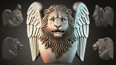 Fantasy busts Lion with wings 3d model