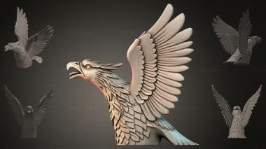Fantasy busts Eagle head with wings 3d model