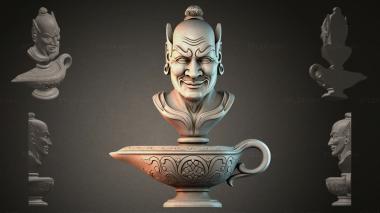 Fantasy busts Lamp with a mask 3d model