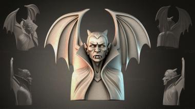 Fantasy busts Vampire Head with Wings 3d model