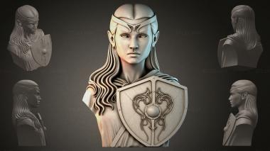 Fantasy busts Bust of an Elven Warrior 3d model