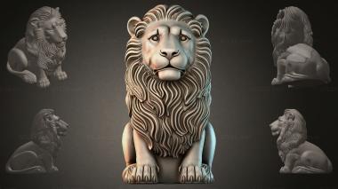 Fantasy busts Lion figurine 3d model