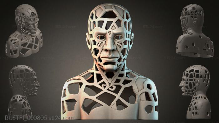 Abstract bust of a man 3d STL model