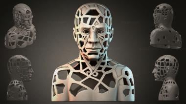 Fantasy busts Abstract bust of a man 3d model