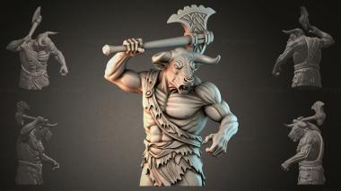 Fantasy busts Bull Warrior with an Axe 3d model