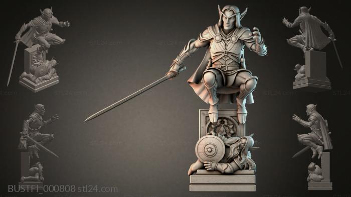 Elven warrior on a pedestal 3d STL model