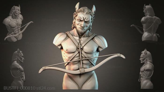 Bust of a Demon with a Bow 3d STL model