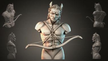 Fantasy busts Bust of a Demon with a Bow 3d model
