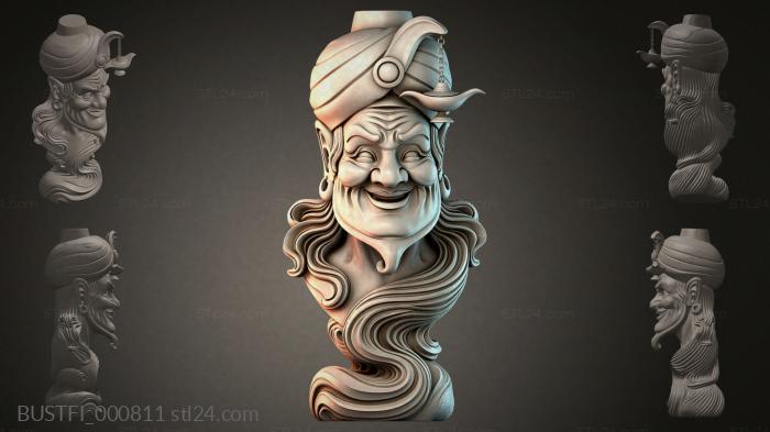 Bust of an old man in a turban 3d STL model