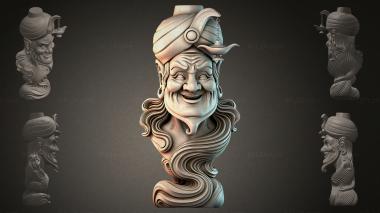 Fantasy busts Bust of an old man in a turban 3d model