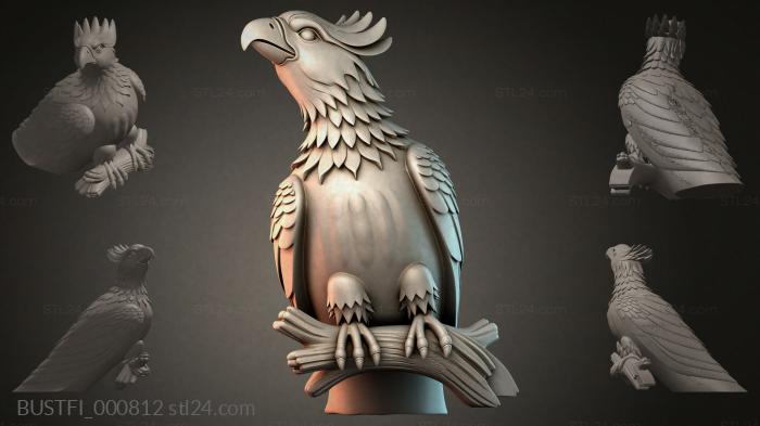 Decorative eagle on a branch 3d STL model