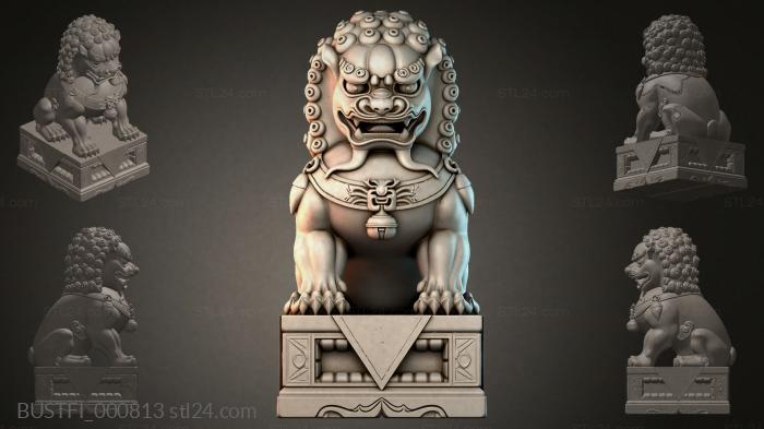 Lion statue with base 3d STL model