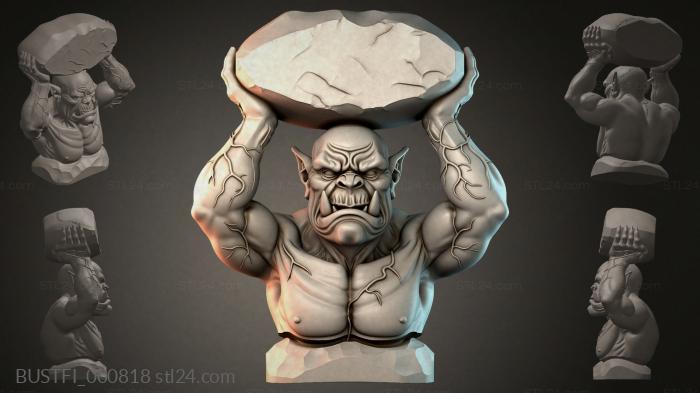 Orc with a stone 3d STL model