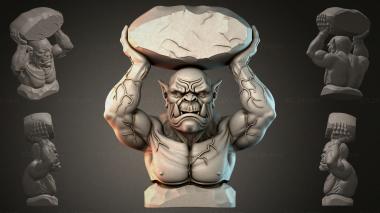 Fantasy busts Orc with a stone 3d model