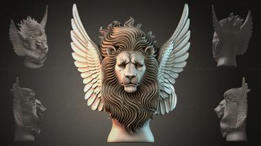 Fantasy busts Lion with wings 3d model