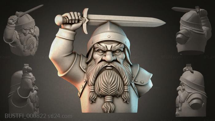 Bust of a warrior with a sword 3d STL model