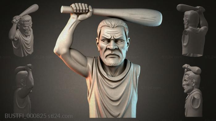 Bust of a man with a bat 3d STL model