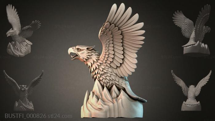 Eagle with spread wings 3d STL model