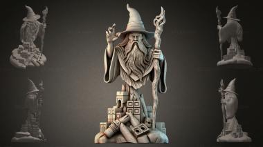 Fantasy busts Wizard with a Staff 3d model
