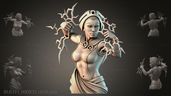 Bust of a girl with lightning 3d STL model