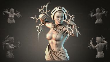Fantasy busts Bust of a girl with lightning 3d model