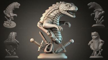 Fantasy busts Dinosaur with Swords 3d model