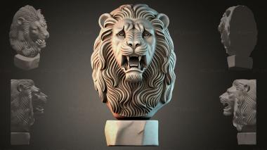 Fantasy busts Lions head 3d model