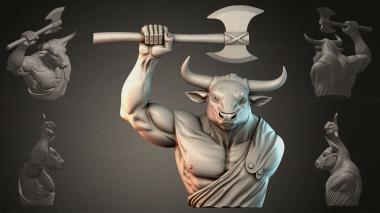 Fantasy busts Bull with an Axe 3d model
