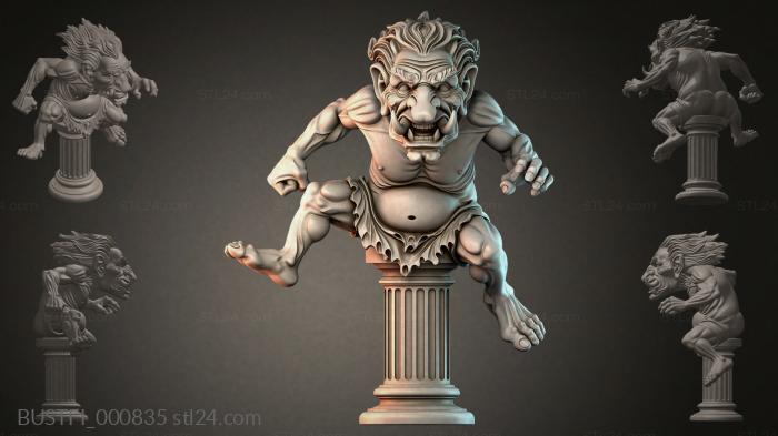 Fantasy busts (Gargoyle on a Column, BUSTFI_000835) 3D models for cnc