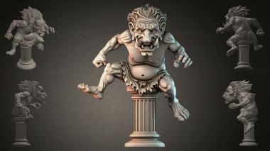 Fantasy busts Gargoyle on a Column 3d model