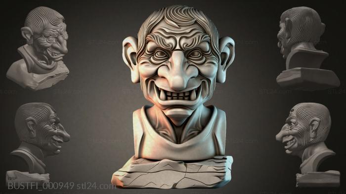 Бюсты фэнтези (BUSTFI_000949) 3D модель для ЧПУ станка