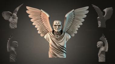 Fantasy busts Winged bust of a warrior 3d model