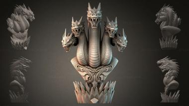 Fantasy busts Multi-Headed Dragon 3d model
