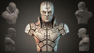 Fantasy busts Futuristic robot bust 3d model