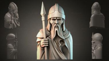 Fantasy busts Statuette of a warrior with a spear 3d model