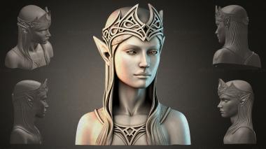 Fantasy busts Elf bust 3d model