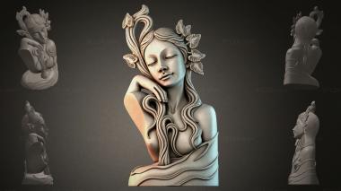 Fantasy busts Decorative female bust 3d model