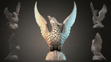 Fantasy busts Eagle sculpture with wings 3d model