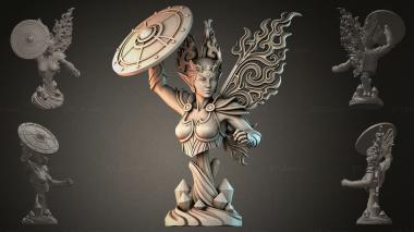 Fantasy busts Fairy Statue with Shield 3d model