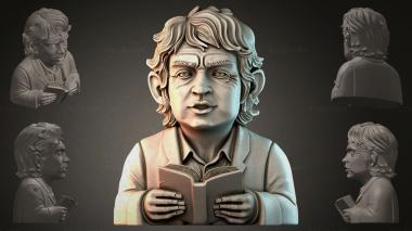 Fantasy busts Bust of a boy with a book 3d model