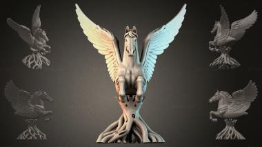 Fantasy busts Winged Horse on Roots 3d model
