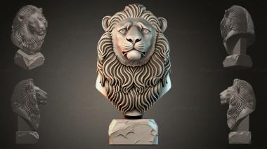 Fantasy busts Bust of a lion 3d model