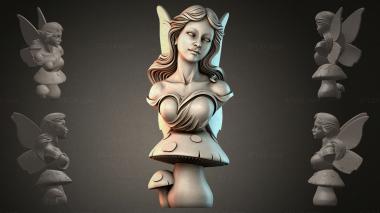 Fantasy busts Bust of a Fairy on Mushrooms 3d model