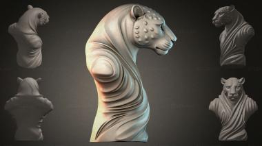 Fantasy busts Leopard bust 3d model