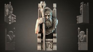 Fantasy busts Sculpture of a bearded warrior 3d model