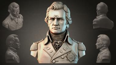 Fantasy busts Bust of a military officer 3d model